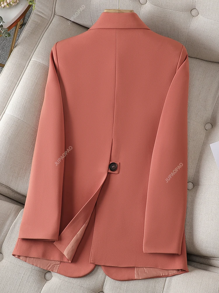

New High Quality Red Khaki Black Office Ladies Solid Formal Blazer Women Female Business Work Wear Jacket Coat