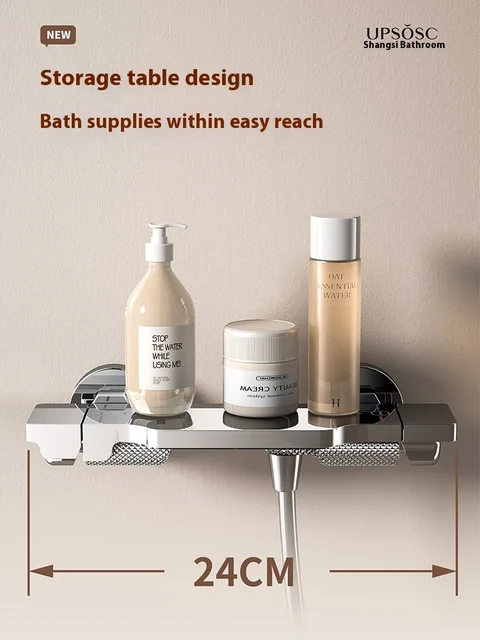 ก๊อกน้ําอาบน้ําอ่างอาบน้ําทองเหลืองสามมือจับ - วาล์วผสมร้อน/เย็นพร้อมชุดหัวฝักบัว, อุปกรณ์ติดตั้งในห้องน้ําทองเหลืองทั้งหมด 4