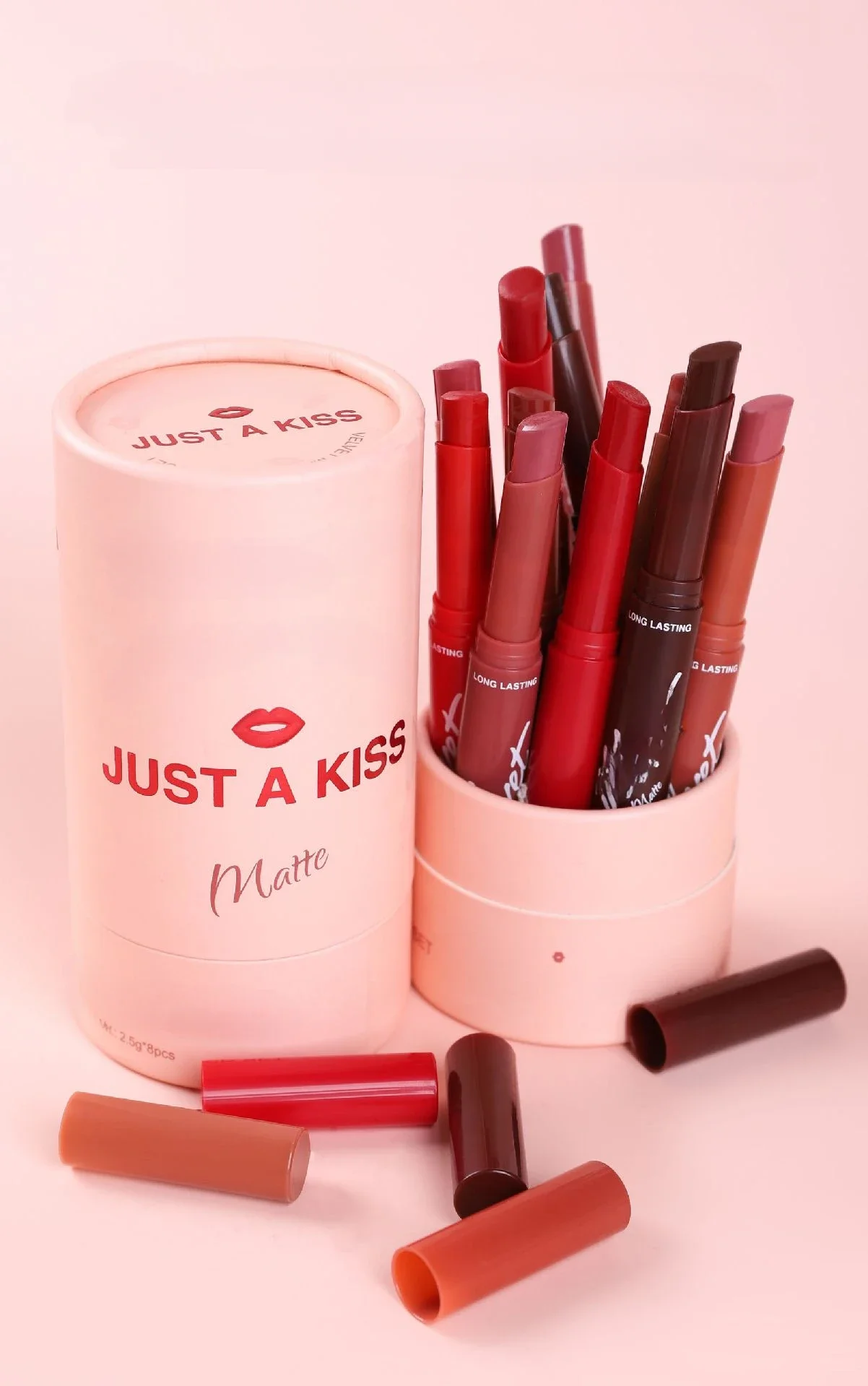 명품 립스틱  크로스 보더 벨벳 매트 립스틱 선물 상자 세트, 얇은 튜브 립스틱 튜브, 립 글레이즈 화장품, 논스틱 컵, 멀티 컬러 립스틱 