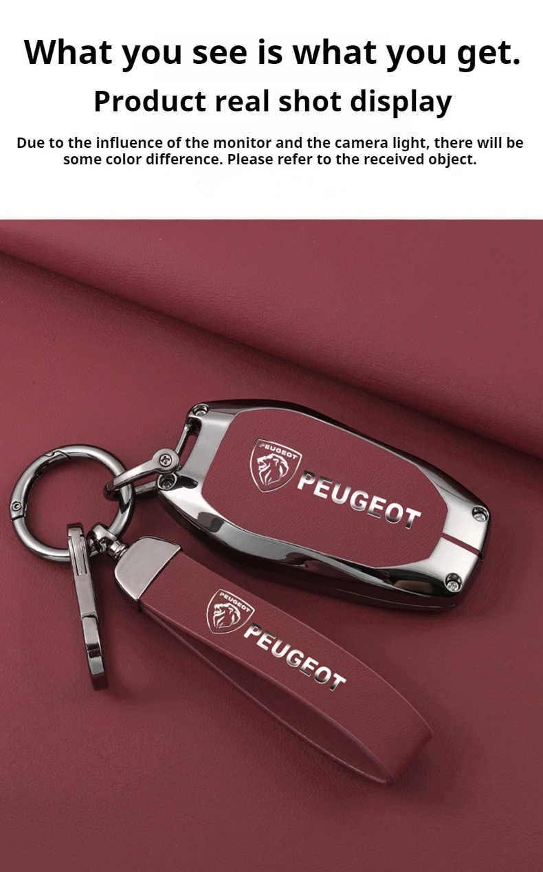 Auto Schlüsselanhänger Legierung Schlüsselgehäuse Auto Zinklegierung Schlüsseltasche Tasche für Peugeot GTLine 207 307 407 208 308 408 508 2008 3008 4008 5008 GTI – Detail 9