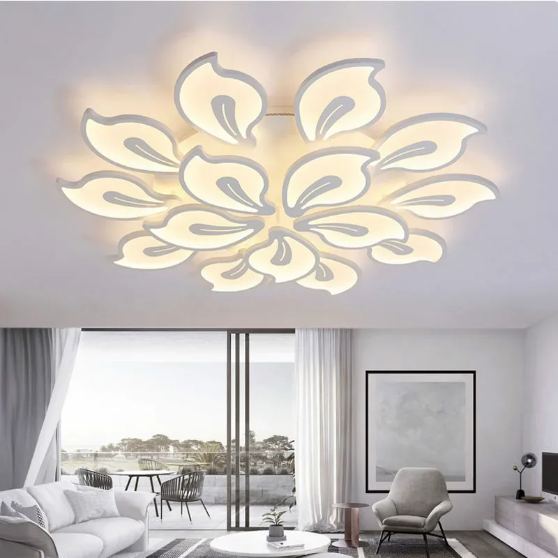 

White Acrylic Modern LED Chandelier For Living Room Bedroom LED Lustres Large Ceiling Chandelier Lighting Fixtures AC85-260V