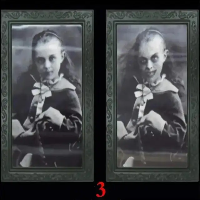 New 3D Changing Face Ghost Picture Frame Halloween Horror Craft Supplies Haunted House Party Decor Halloween Decoration Prop 5