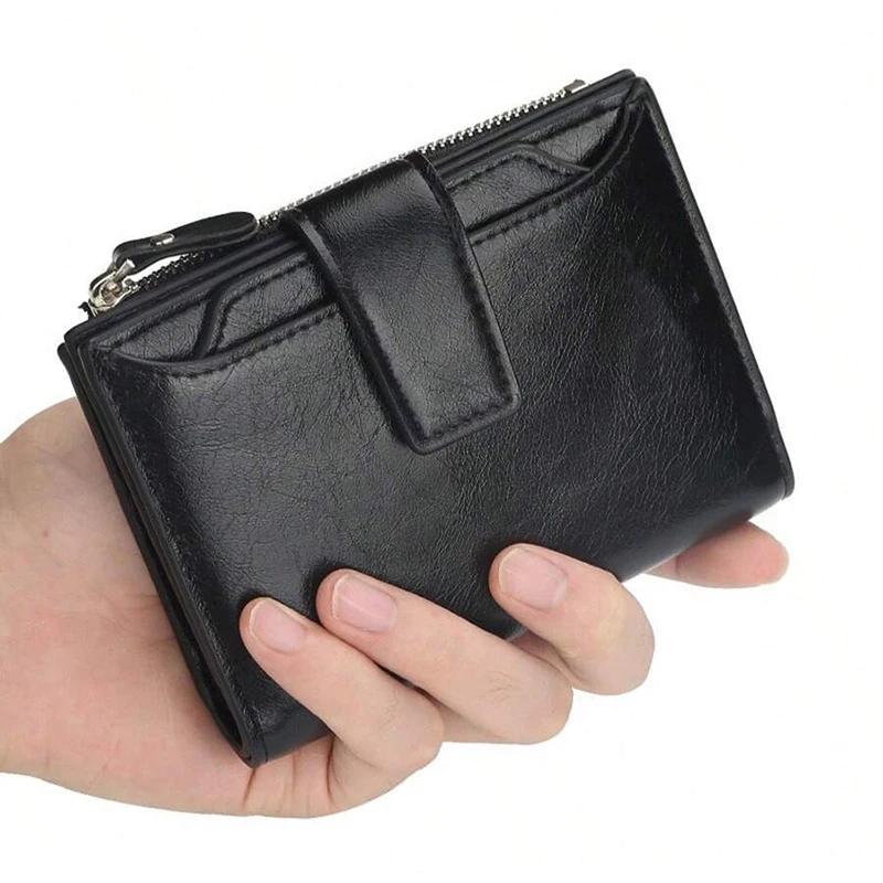 RFID Blocking Leather Zip-Around Wallet For Men & Women - Multi-Card Holder With Coin Pocket