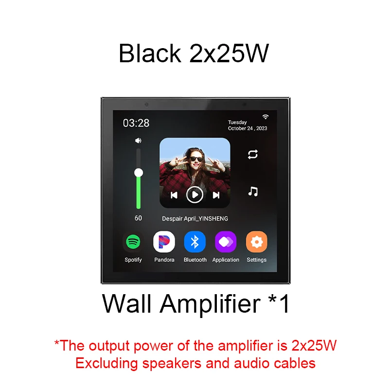 4-calowy system audio Smart Tuya z Androidem 11, domowe wzmacniacze Bluetooth do montażu w ścianie, odtwarzacz muzyki tła z głośnikami sufitowymi