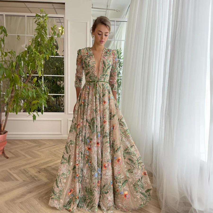 Keisha | Graceful V-Neck Floral Dress