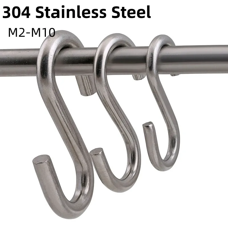 Cheap 20 pcs Stainless Steel Hanger Hooks S-shaped Hanger Connection Hook  Durable S-shaped Hook Wardrobe