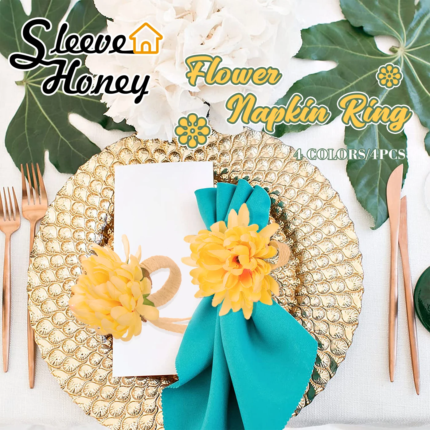 

Napkin Rings Set of 4 Delicate Cute Iris Napkin Holder Ring Table Decorations For Wedding Banquet Birthday Holiday Daily Dinner