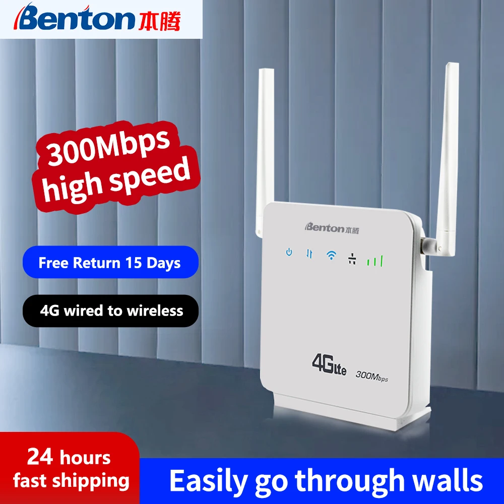 Benton R06 Sblocca 4G Router Wifi Modem Di Rete Wireless 4 Doppia Antenna Esterna Con Scheda Sim Ripetitore Lte Domestico Illimitato Cpe