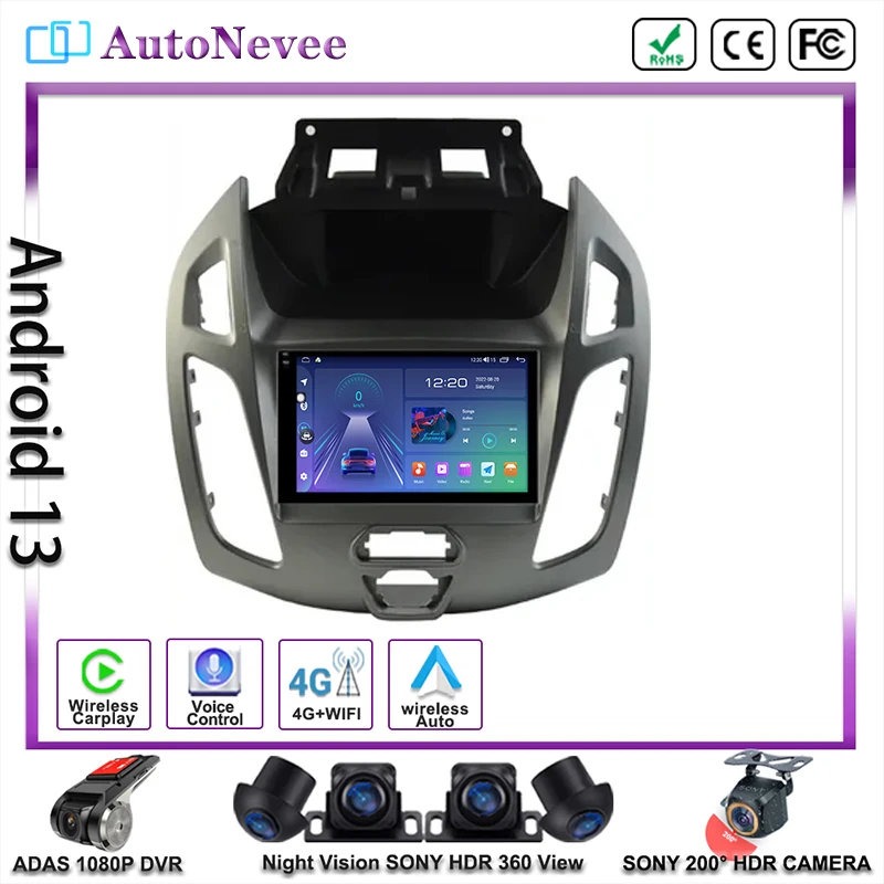 Android12 Per Ford Transit 2014 2015 Radio Stereo Multimedia Car Player Head Unit Gps Carplay Autoradio Navigation Dvd No 2Din
