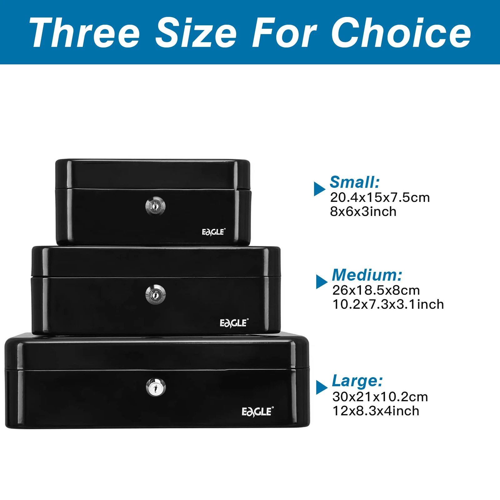 Eagle Metal Cash Box Lock Coin Tray Storage Box Business Saving Money Cash Register
