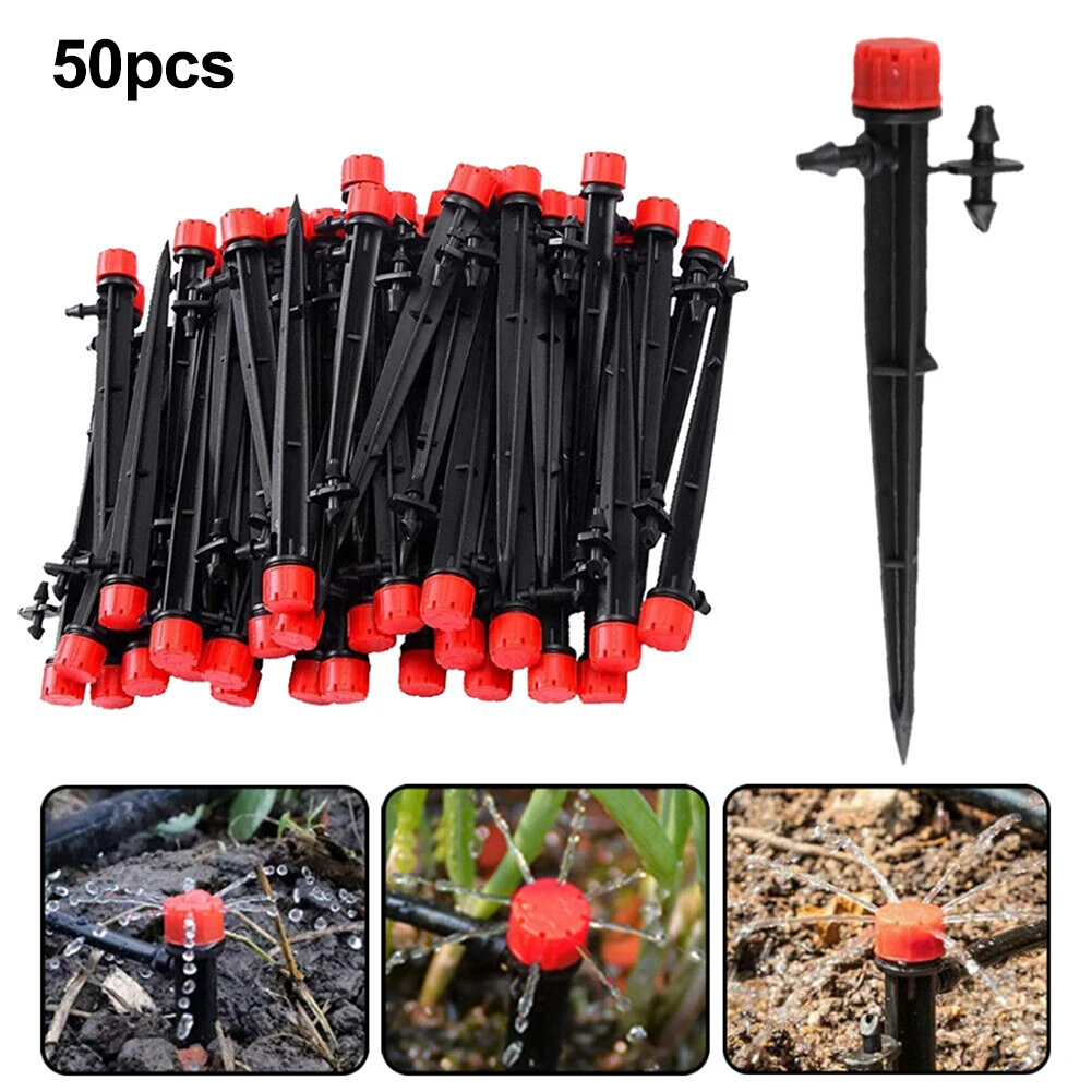

50Pcs Adjustable Spiked Dripper Gardening Sprinkler Drip Irrigation Staked Emitters Garden Greenhouse Watering Device Accessorie