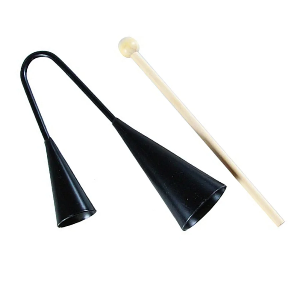 

Kids Beater Instrument Agogo Bell with Wooden Stick Toy Set Two Tone Samba Percussion