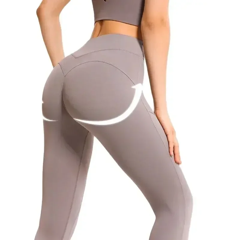 

AL Yoga Women's Pants Honey Peach Hip Tight High Waist Tight Fitness Pants Elastic Breathable Sports cropped pants