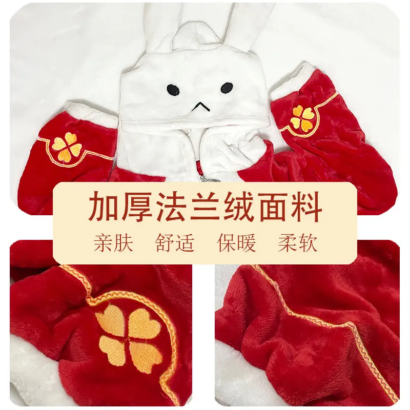 Genshin Impact Klee Cosplay Rabbit Kigurumi Pajama Cute Girls Anime Cartoon Bunny Costumes Sleepwear Outfit Jumpsuit