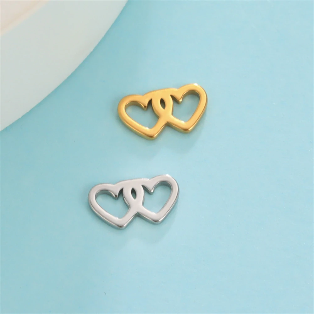 

20pcs Romantic Love Heart Pendants Accessory Stainless Steel Charms For Women Jewelry Making Findings DIY Valentine's Day Gifts