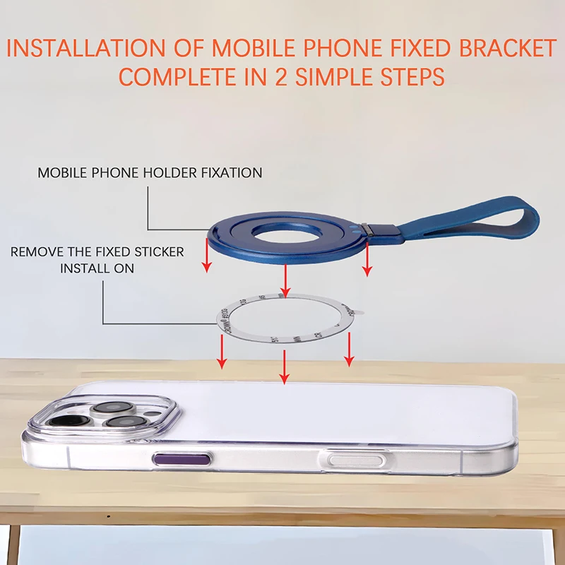 Mobile Phone Finger Ring Magnetic Holder Strong Magnet Bracket 360° Rotation Stand With Strap For Magsafe Iphone Samsung Xiaomi, Alina Gadgets