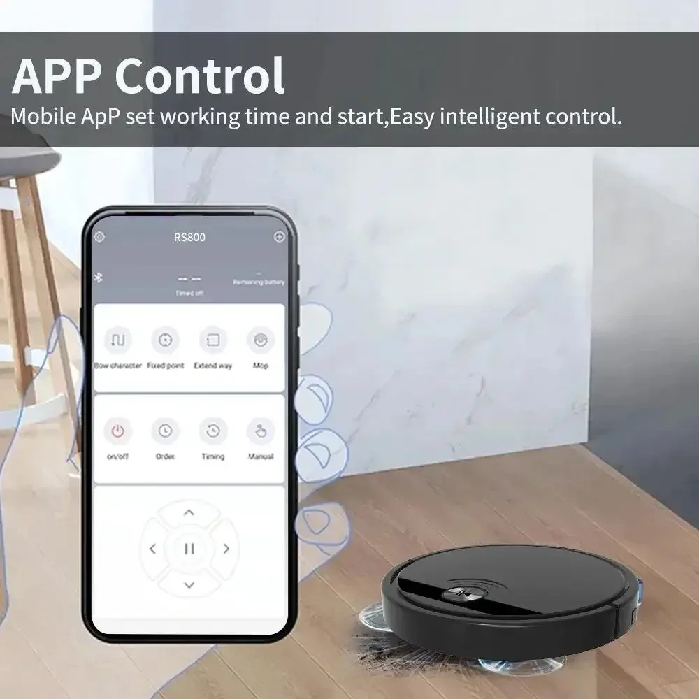 3-in-1 Smart Robot Vacuum Cleaner Household Sweeping Robot 2800PA with Remote Control & APP Super Quiet Wet & Dry Floor Mopping 4