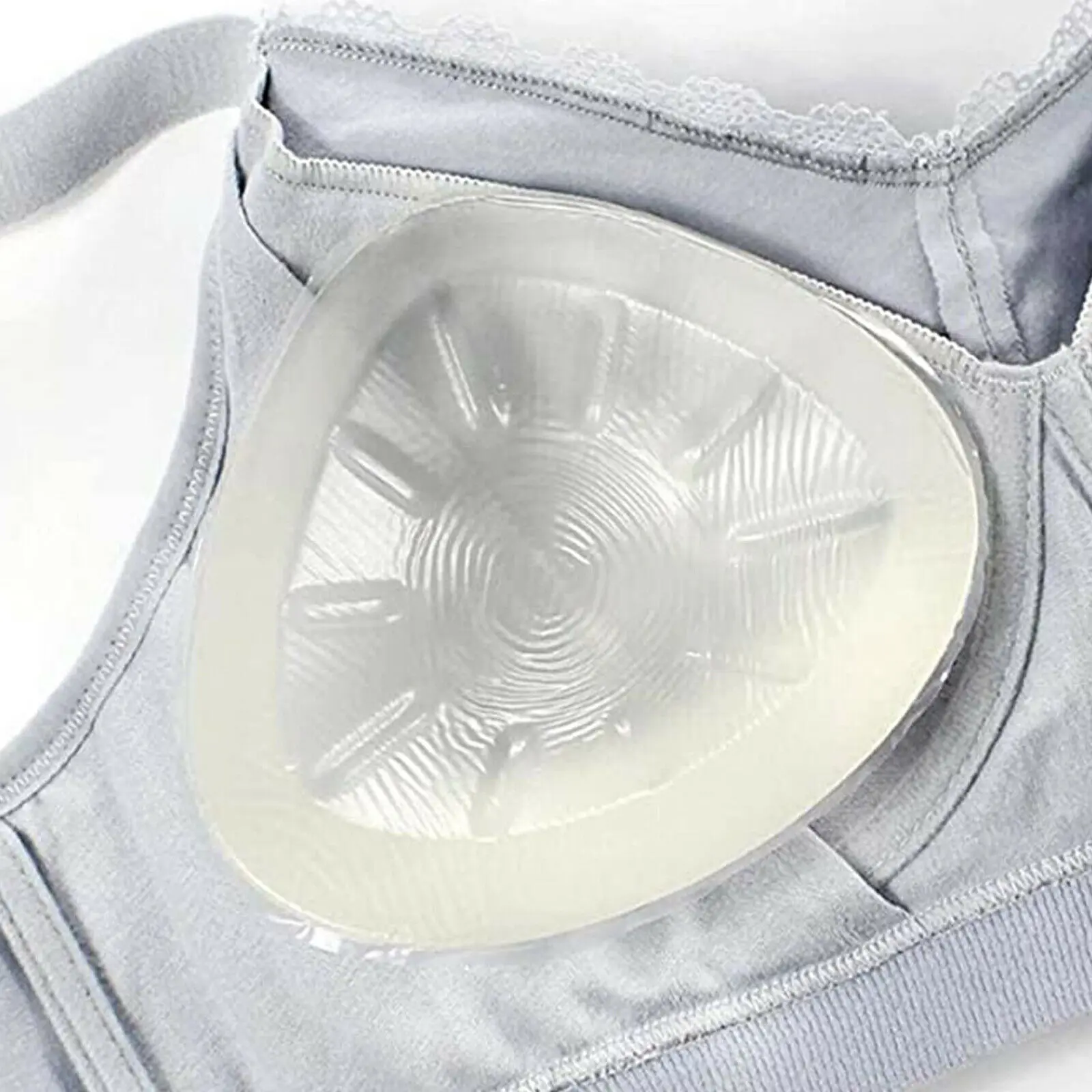1pc Triangular Transparent Realistic Silicone Breast Prosthesis sport swimwear super Soft large Mastectomy Crossdressing mtf gay
