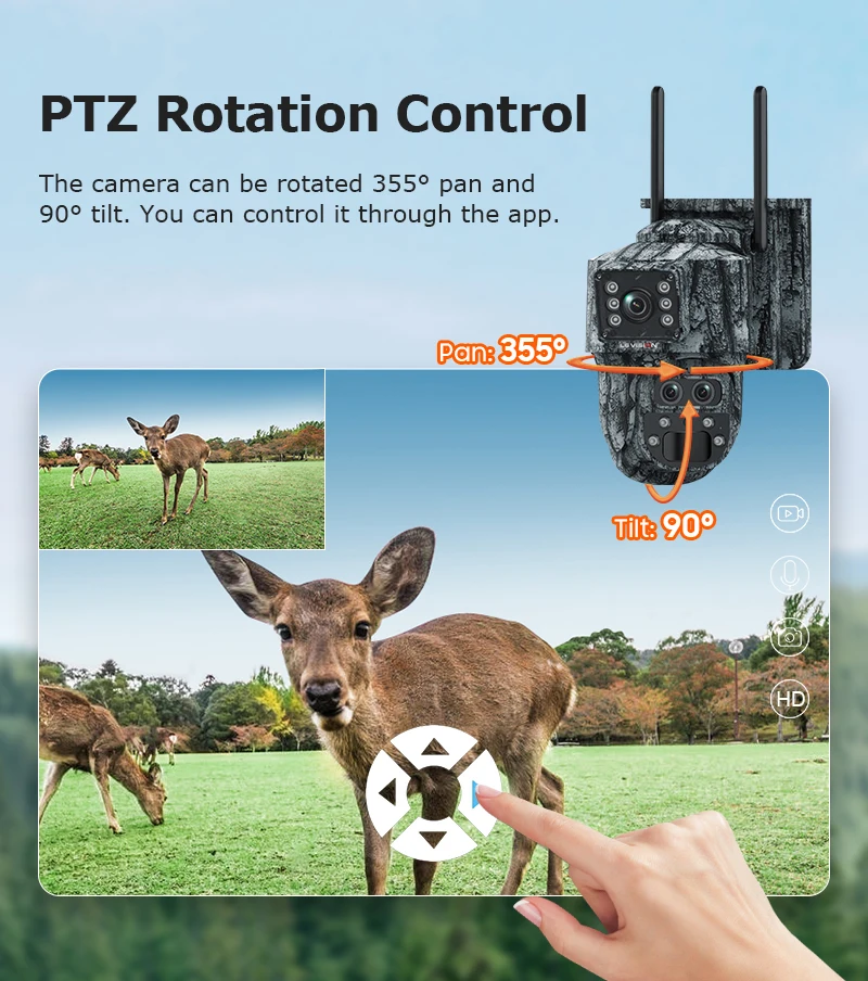 12MP 4G LTE Solar Camera 15X Zoom Wireless Outdoor Security Trail Cameras Dual P