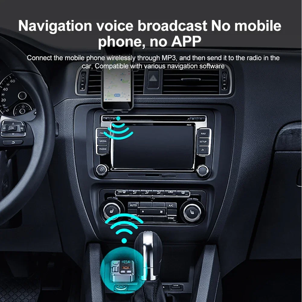 Bluetooth FM Transmitter and Car Audio Enhancer with Hands-Free Calling and USB Charger