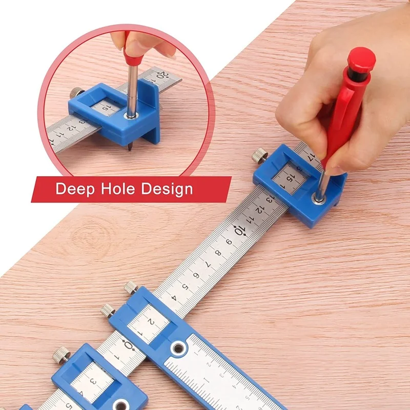 Solid Carpenter Pencil Set carpenter pencil With 6 Refill Leads Built-in Sharpener Marking Tool Woodworking Deep Hole Mechanical Pencils