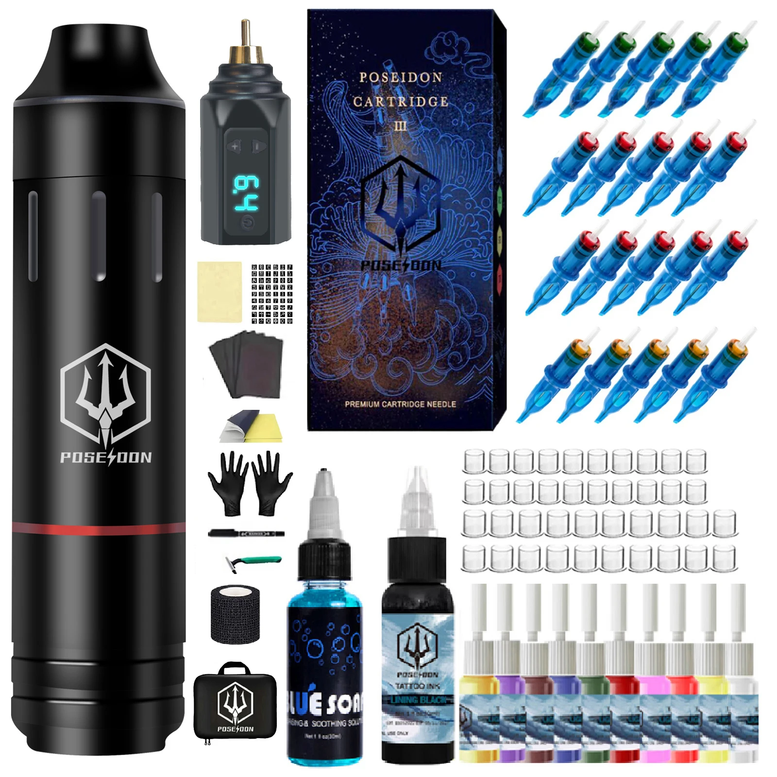 Ssyidon-カートリッジ針付きタトゥーマシンキット、初心者の練習のため