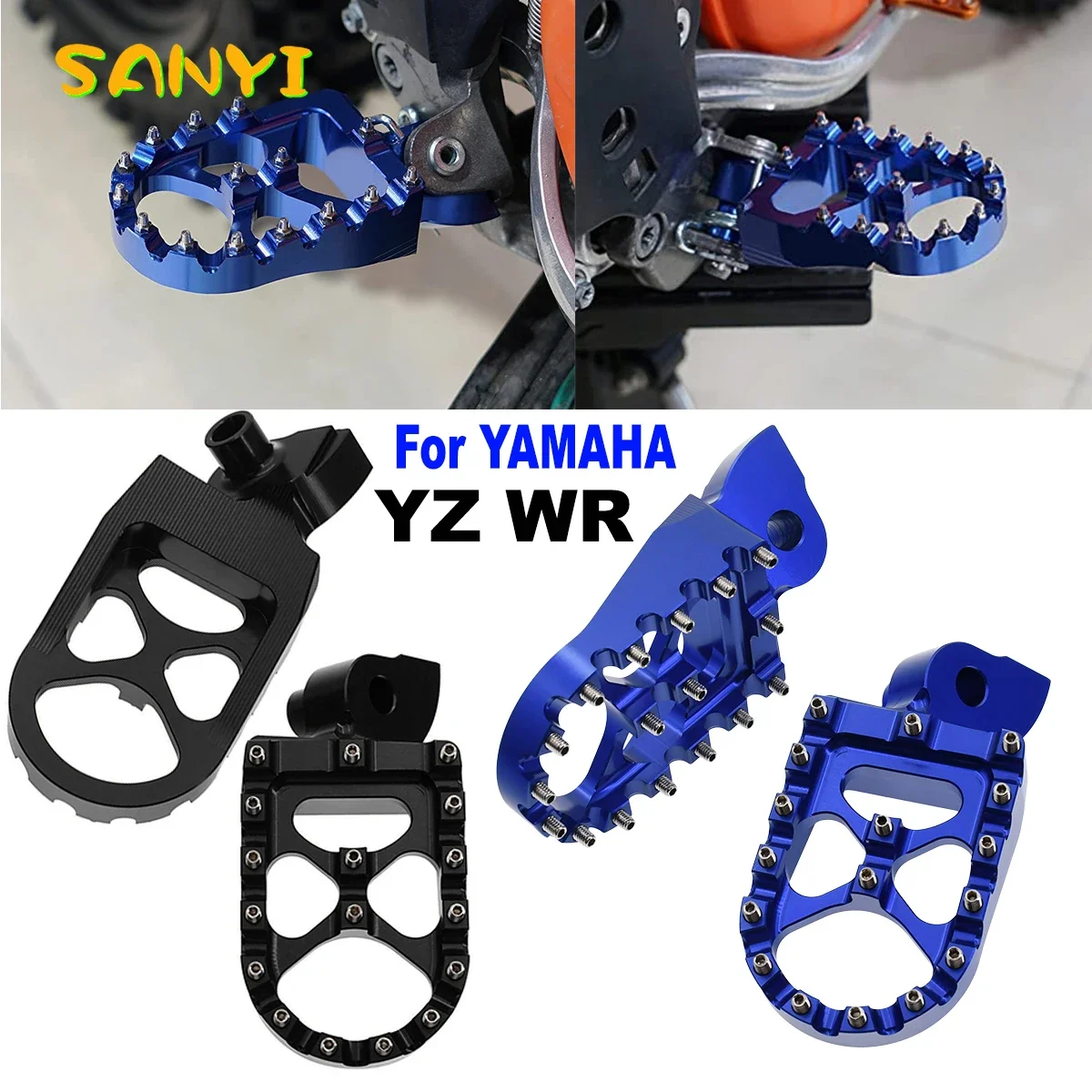 For YAMAHA YZ125 YZ250 WR250F WR450F YZ WR FX 65 85 125 250 450 NEW CNC FootRest Footpegs Foot Pegs Pedal Motorcycle Accessories motorcycle accessories motorcycle footrests motorcycle foot pedals