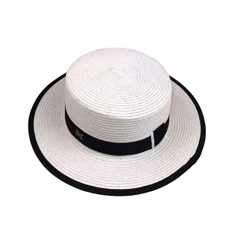Women's Spring and Summer Houndstooth Sun Protection Beach Hat