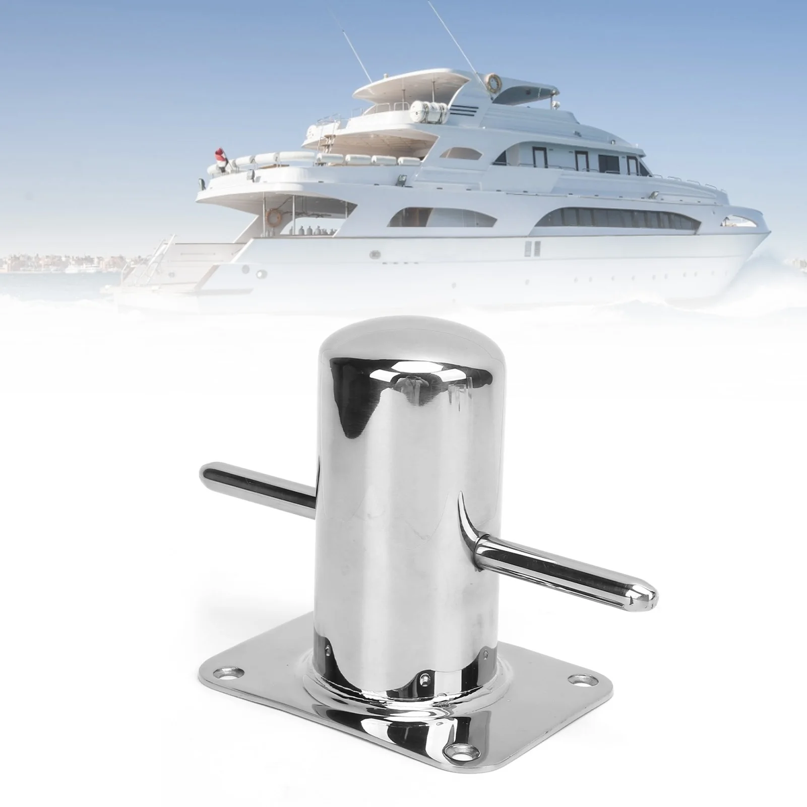 Einzelmacher-Bitt aus Edelstahl 316, robuste Cross-Pollerklampe, Marine-Hardware-Zubehör – Detail 3