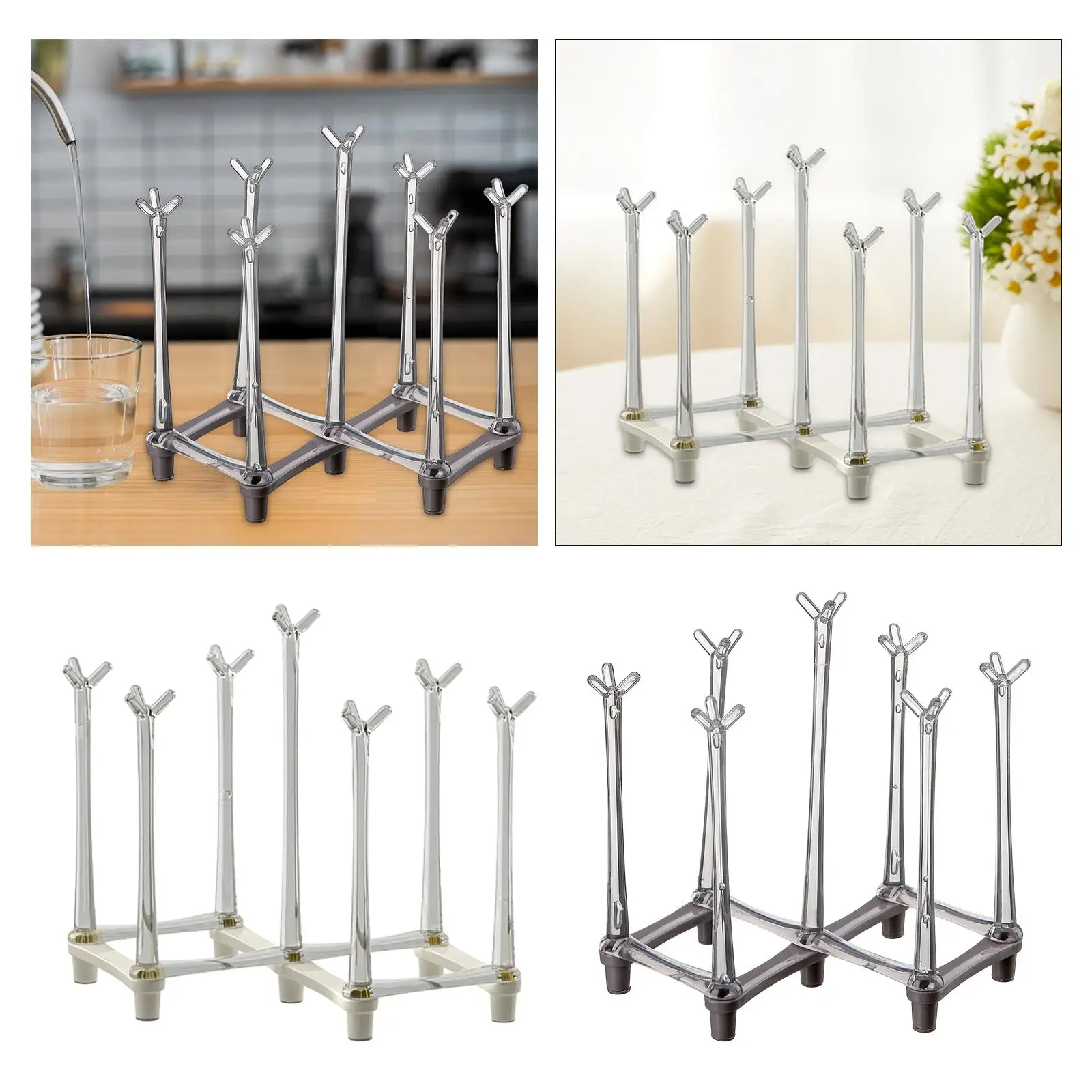 Water Bottle Drying Rack, Bottle Drainer Rack, Adjustable Spacing, Retractable Cup Drying Rack, Mug Cup Rack for