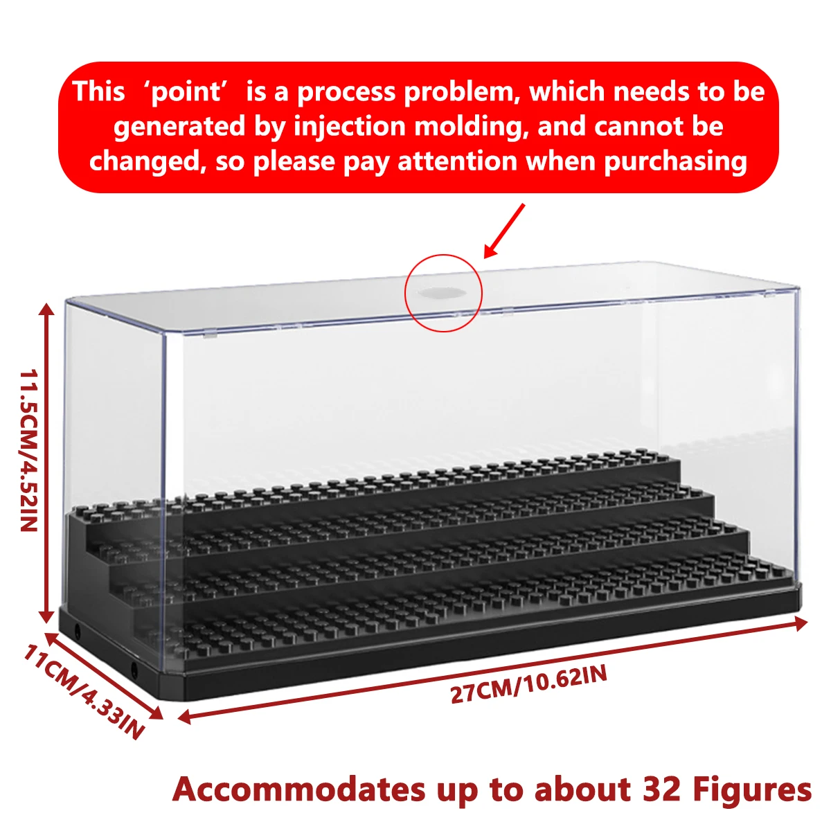 Acrylic Display Box for Collectible Toys, Large Size Clear Acrylic Collection Case, Stackable,Holds up to 32 figures