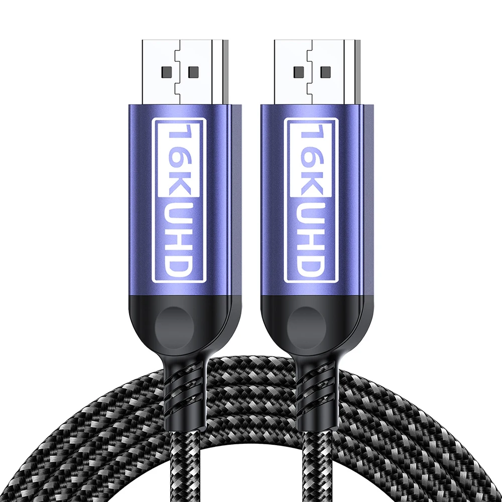 Ultra High-Speed DisplayPort 2.1 Cable - 16K 80Gbps 12-Bit HDR VRR Video Cord (Lengths: 1m to 5m)
