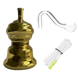 Pipe à fumer en verre tricolore avec lumière Led, 4.7 pouces, accessoires à crochet, tuyau en verre Unique, porte Cigarette 