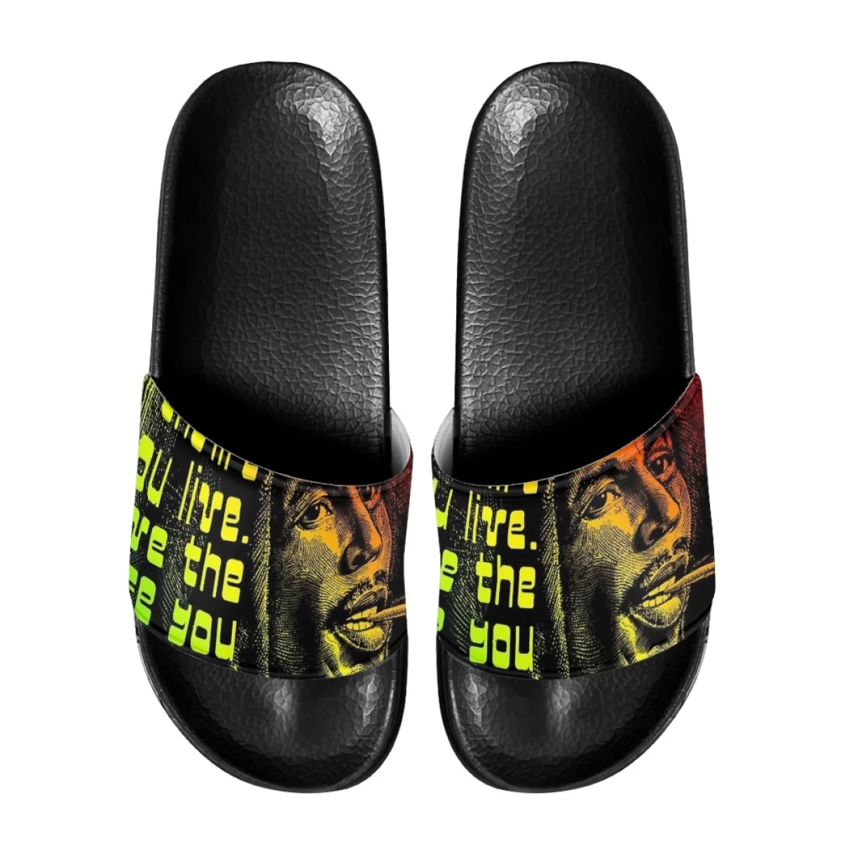Bob Marley Reggae Rasta Shower Slippers Comfort Indoor Bathroom Children Lightweight Soft Sole Sandals Travel Beach Slides 2023