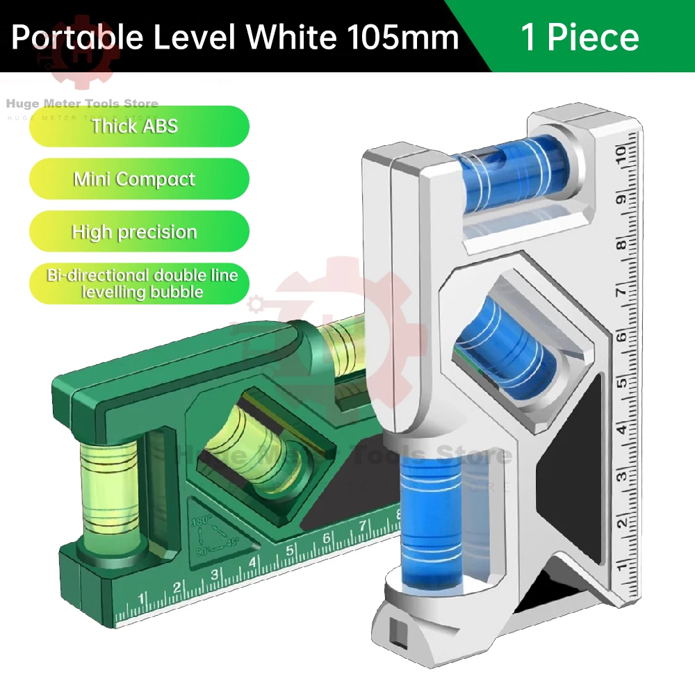 Mini Protractor with Metric Ruler Portable Magnetic Pocket Level Gauge Woodworking Level Gauge Horizontal Vertical Measure