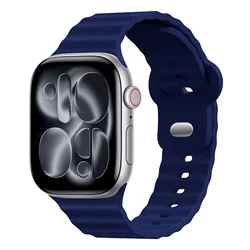 Premium Sport Silicone Watch Strap - Breathable, Durable, Soft, and Stylish Bracelet for 38 40 41 S10 - 42mm (Midnight Blue)