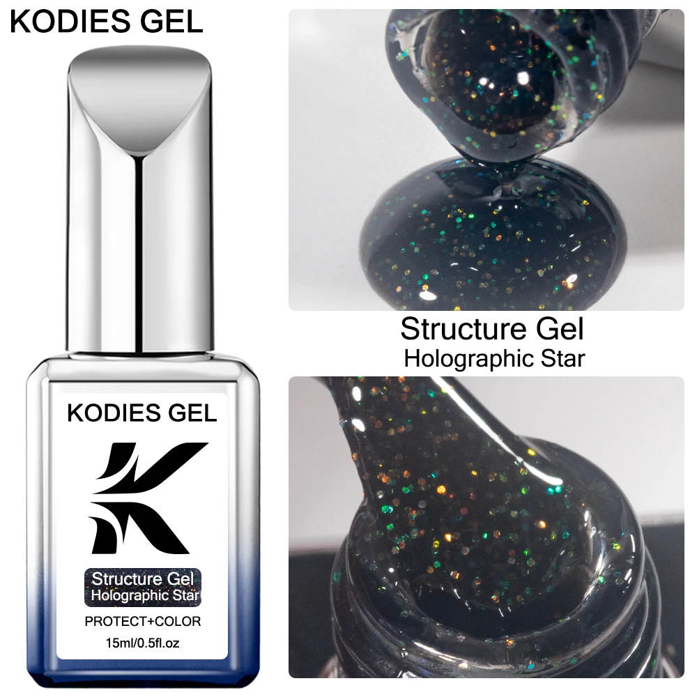 

KODIES GEL Aurora Base Gel Nail Polish Holographic Laser Shine Semi Permanent UV Glitter Sequins Color Varnish Soak Off Gellak