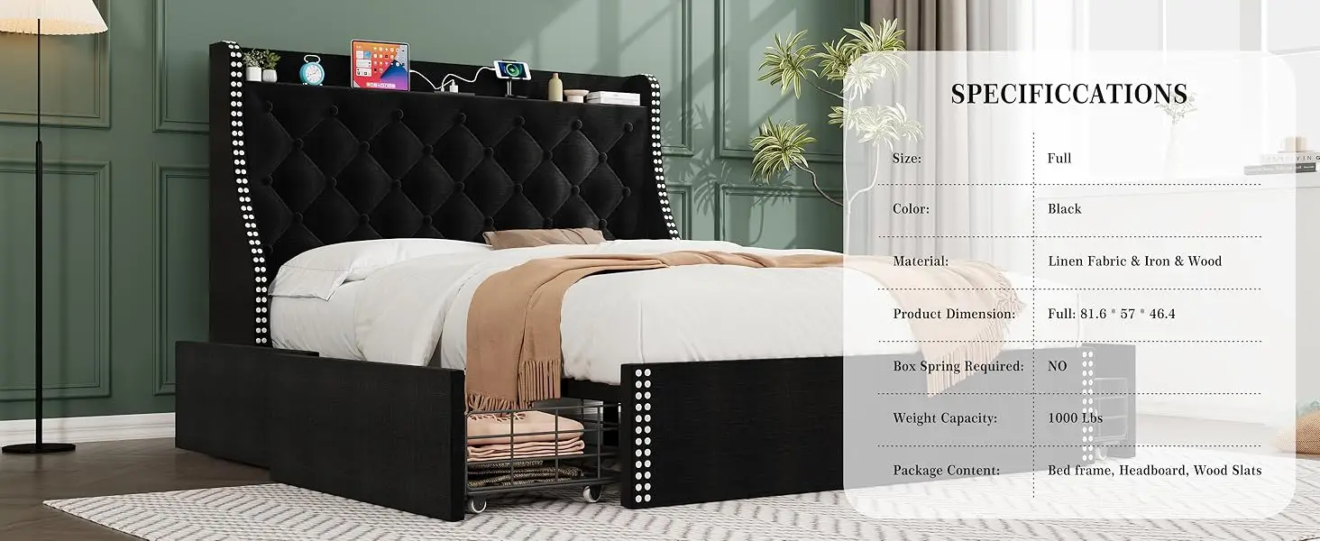 platform bed frame queen size