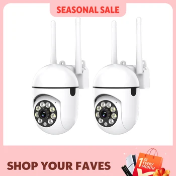 2PC Ease Life APP Wireless 1080P HD Indoor/Outdoor WiFi Security Camera, Color Night Vision, 2-Way Audio, 360° Pan/Tilt/Zoom, Mo 1
