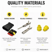 AMP Waterproof Auto Wire Connectors Kit 96/100/192/300/254/622PCS Box 1-6 Pin Male-Female Quick Plug Socket Vehicle Wiring Seal 2