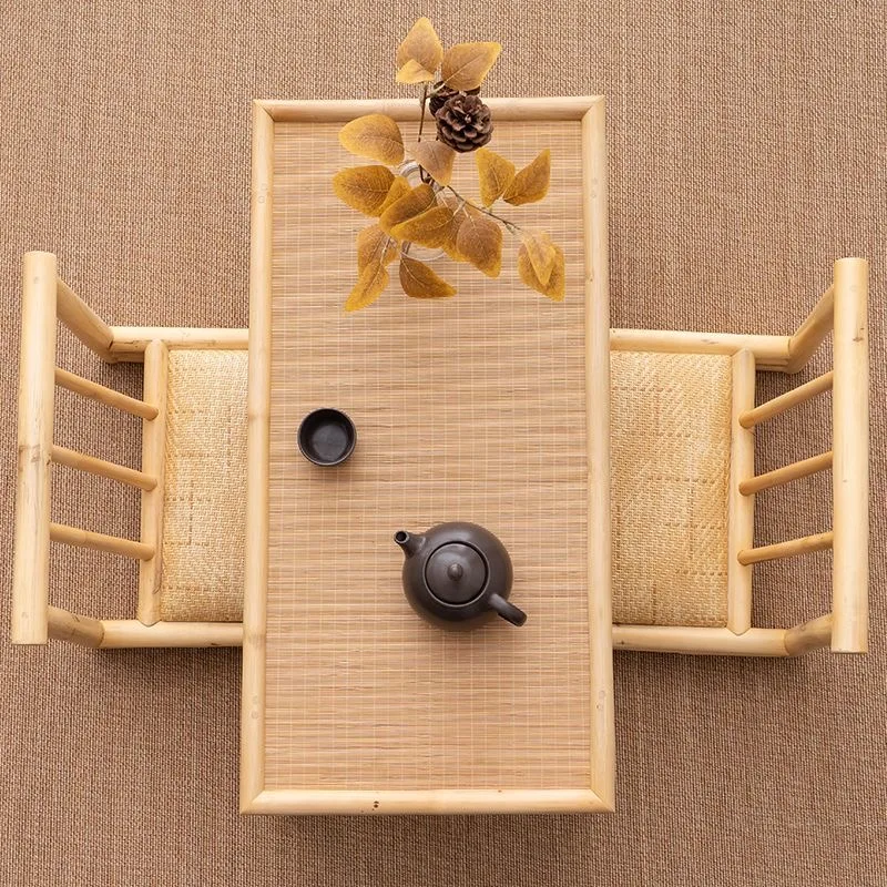 Bamboo and Rattan Tatami Tea Table Chinese/Japanese Style Furniture Living Room Furniture Small Home Lazy Table For Bay Window