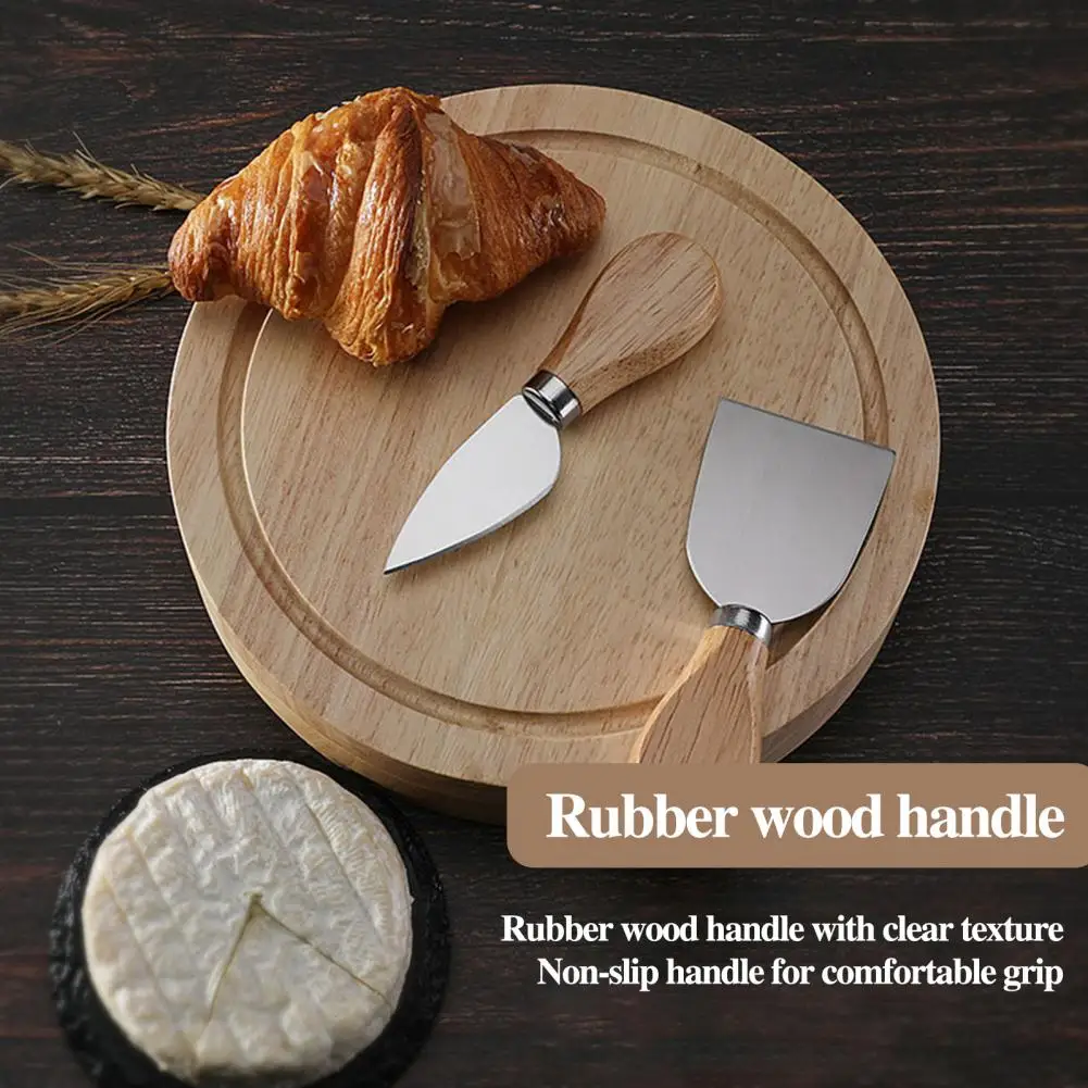 Stainless Steel Cheese Cutter Set Wood Handle And Tray Mini Charcuterie Board With Cutters And Forks Wedding Guests Gift Boxes