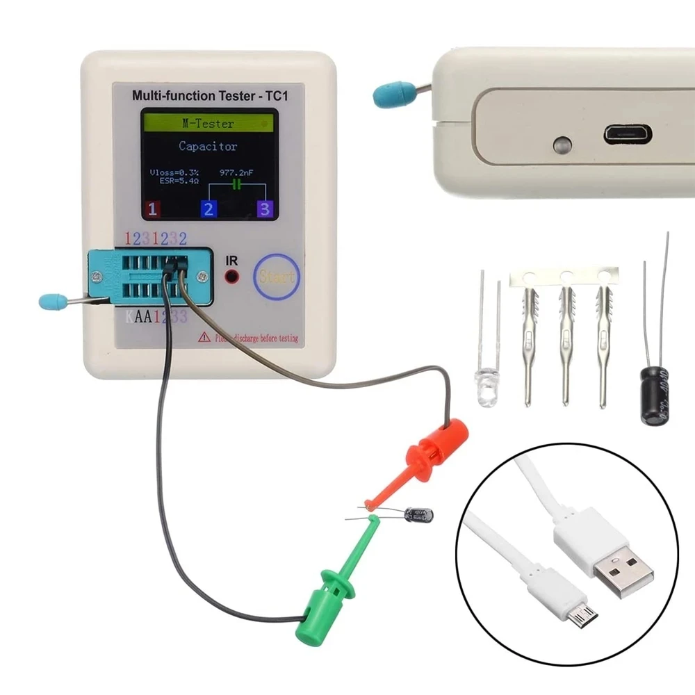 LCR-T7 Transistor Testeur TFT Diode Triode LCR ESR Mètre NPN PNP MOSFET