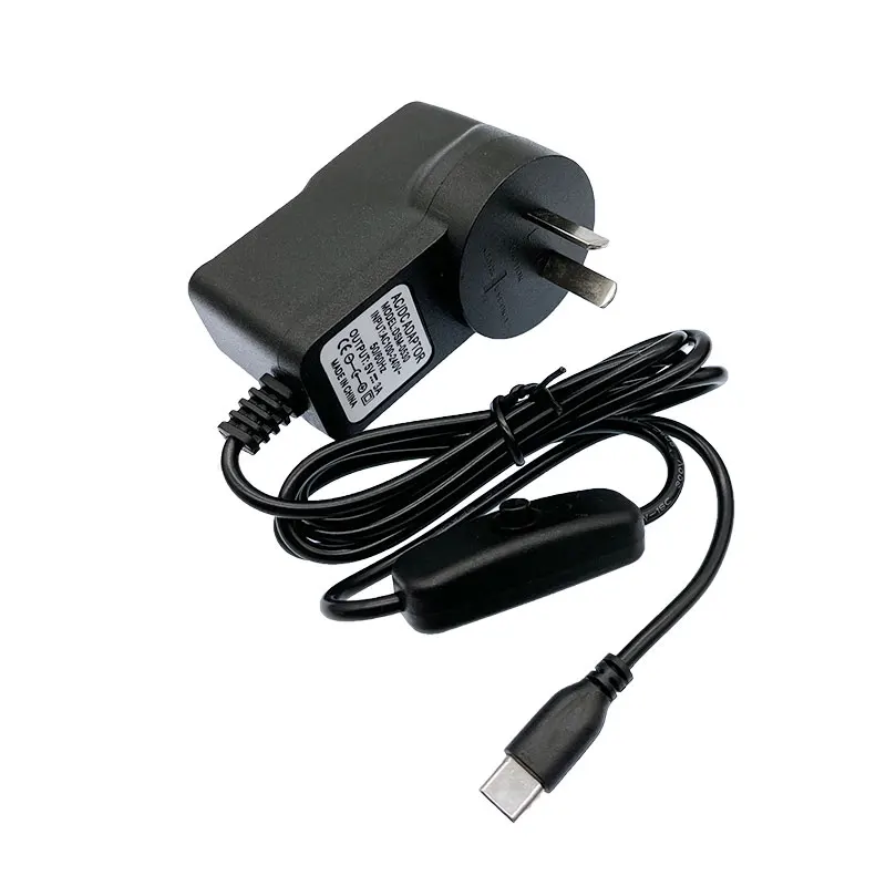 5V 3A Power Supply Switch Button Power Adapter Charger Type-C USB Port 5 V Volt for Raspberry Pi 4 Model B 4B power adapter power module