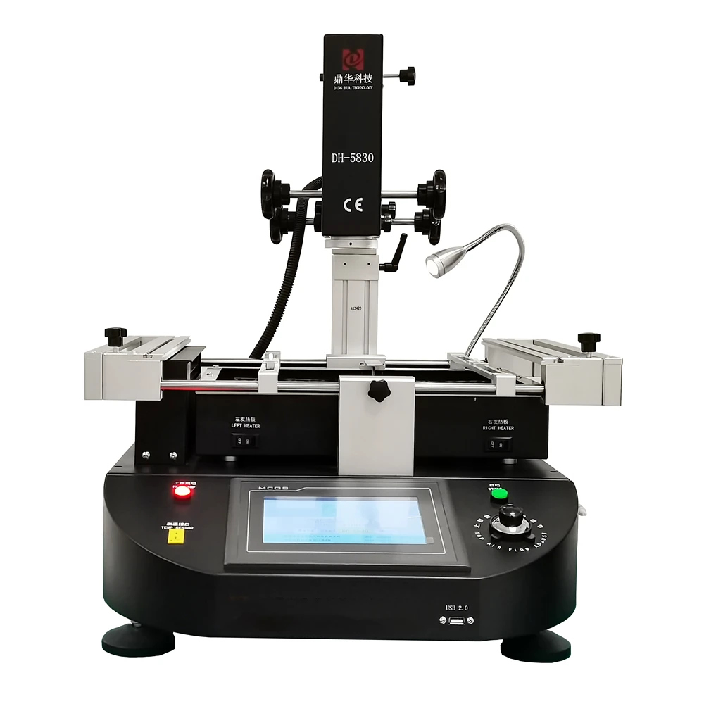 DH-5830 Hot Air BGA Chips Rework Station Touch Screen 3 Independent Heater Temperature Zones SMD PCB Soldering Repairing Machine 5