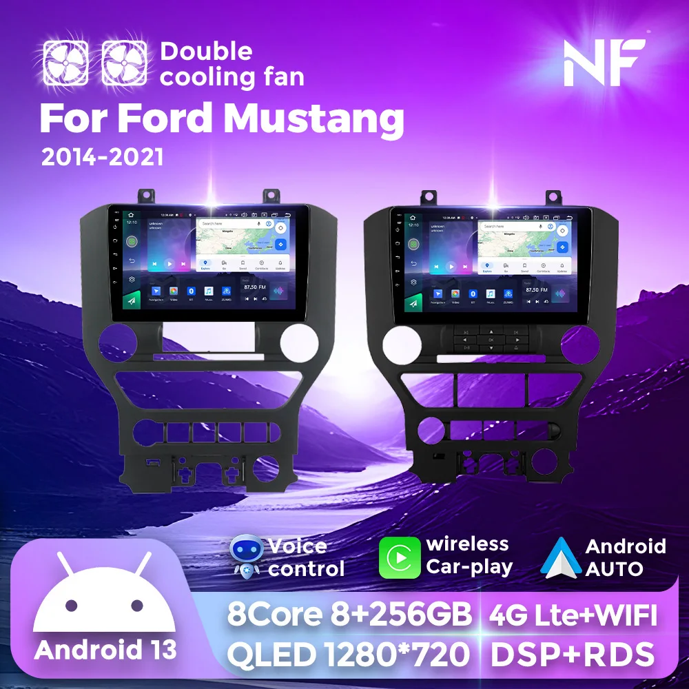

4G LTE Wifi Android 13 DSP + RDS Автомобильный мультимедийный плеер беспроводной Carplay для Ford Mustang 2014-2021 GPS BT5.0 автомобильное радио