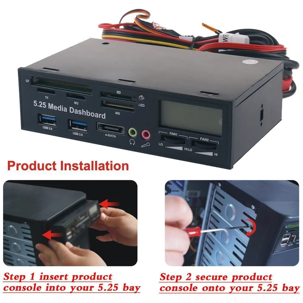 Многофункциональная Передняя панель USB 3 0 5 25 ''медиа e-SATA MS CF устройство для
