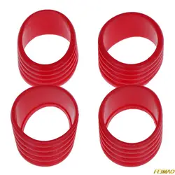 Silicone Tennis Racket Grip Rings - Set of 4 (Red)