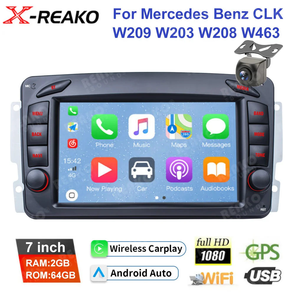 

REAKO Android 11 Carplay Android Auto RDS DSP For Mercedes Benz W203 Vito W639 W168 Vaneo CLK W209 Car Radio Stereo GPS