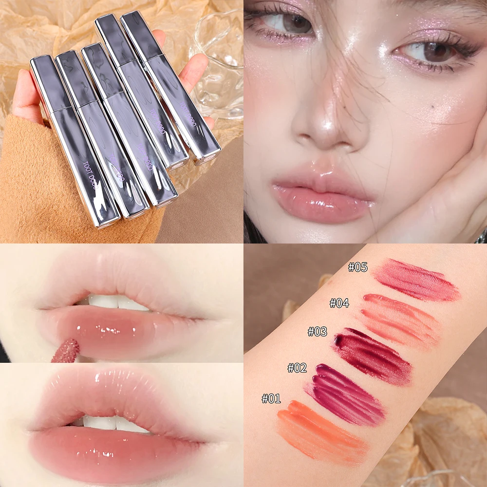 Mirror Moisturizing Lipstick Non-dipped cup Lips Plumper Long Lasting Shiny Lip Gloss Lips Tint Makeup Jelly Lip Glaze Lipsticks